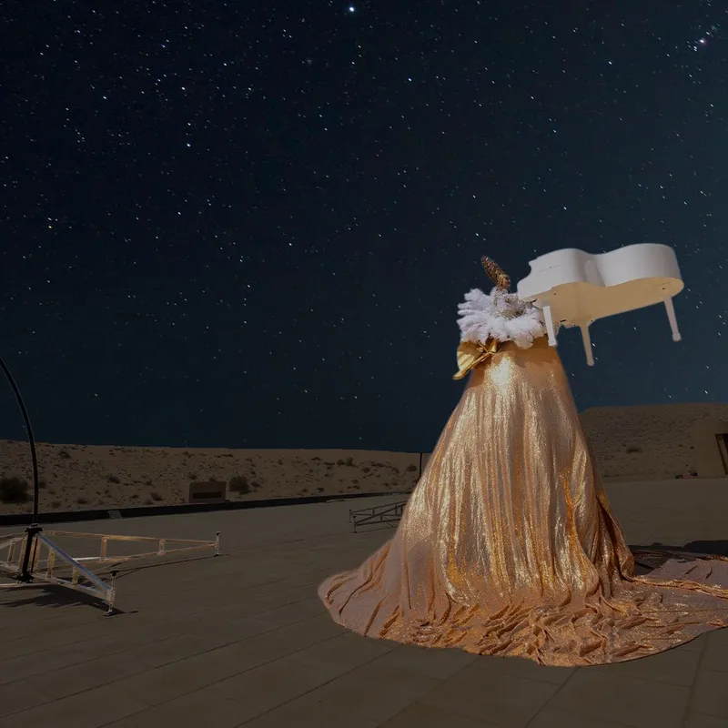 Sway Pole and Flying piano at night